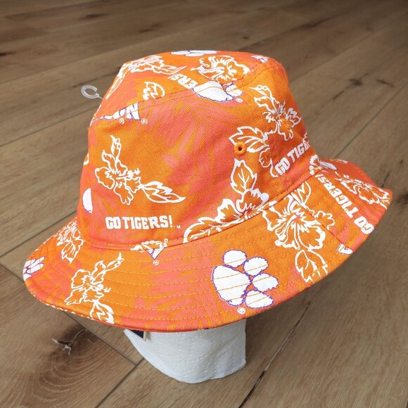 New Reyn Spooner Clemson Tigers Bucket Hat Tiger Paw Size S/M American Needle - Picture 1 of 10